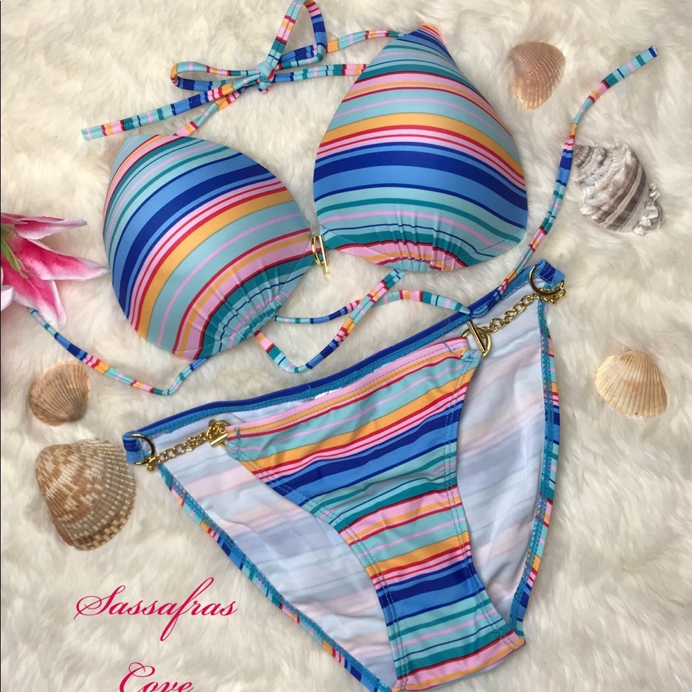 STRIPED STRING BIKINI multicolor